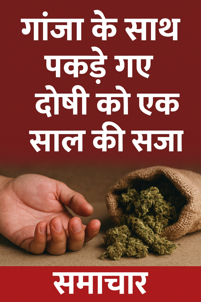 गांजा के साथ पकड़े गए दोषी को एक साल की सजा
